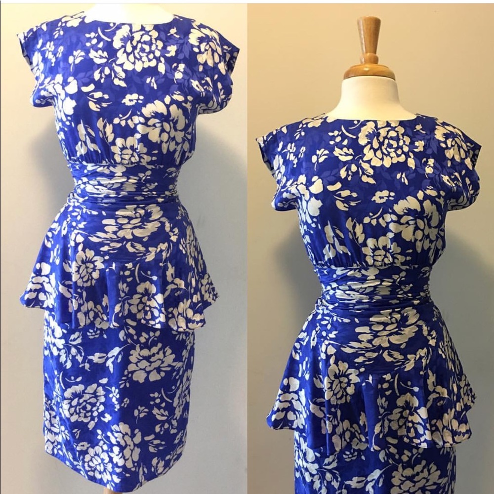 Vintage Maggy London Silk Floral dress - Sz.Small